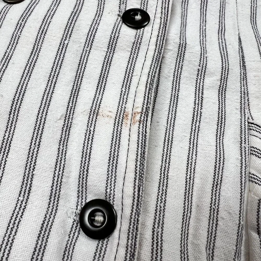 THORNTON HALL Dress VTG 70s New Zealand Button Down Sleeveless Stripe Rare Sz 10